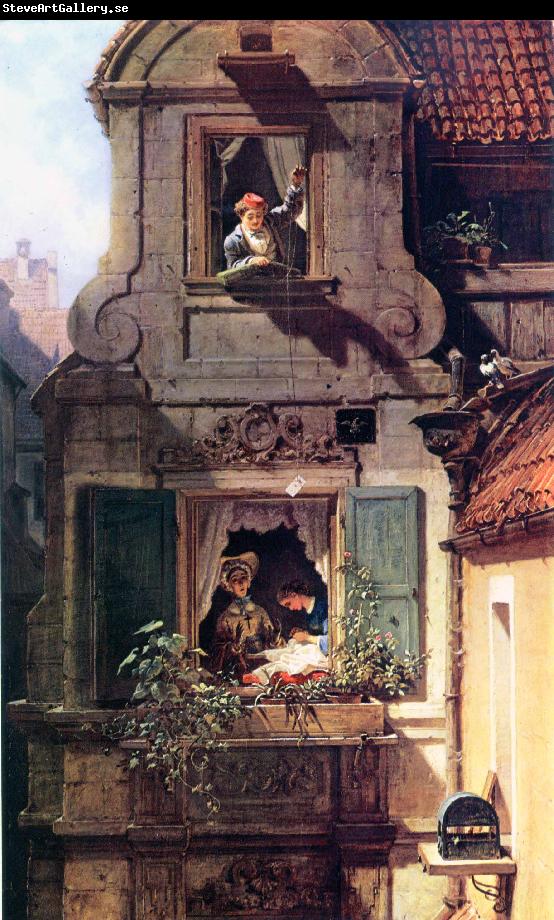 Carl Spitzweg Der abgefangene Liebesbrief